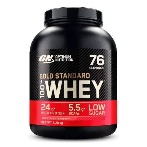 Протеин Gold Standard 100% Whey Optimum Nutrition Delicious Strawberry, 2280 г - Фото№1 Протеин Gold Standard 100% Whey Optimum Nutrition Delicious Strawberry, 2280 г - Фото№1