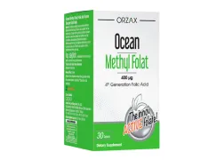 Дієтична добавка Фолієва кислота Orzax Ocean Methyl Folat, 30 таблеток Дієтична добавка Фолієва кислота Orzax Ocean Methyl Folat, 30 таблеток