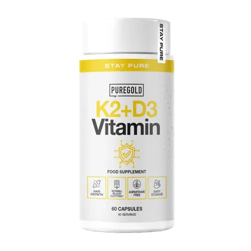 Витамин D3+K2 Pure Gold K2+D3 Vitamin, 60 капсул - Фото№1