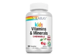 Мультивітаміни для дітей Solaray Kids Vitamins and Minerals Black Cherry, 120 жувальних таблеток Мультивітаміни для дітей Solaray Kids Vitamins and Minerals Black Cherry, 120 жувальних таблеток