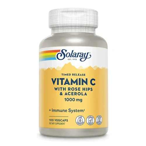Вітамін C Solaray Vitamin C with Rose Hips & Acerola 1000mg, 100 капсул - Фото№1