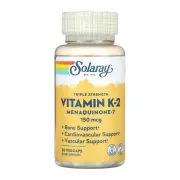Вітамін К,Triple Strength Vit K-2 MK-7 150mcg Solaray, 30 капсул Вітамін К,Triple Strength Vit K-2 MK-7 150mcg Solaray, 30 капсул