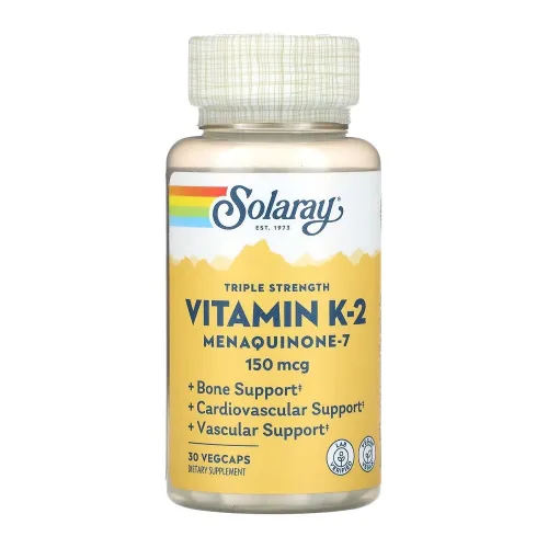 Витамин К,Triple Strength Vit K-2 MK-7 150mcg Solaray, 30 капсул - Фото№1 Витамин К,Triple Strength Vit K-2 MK-7 150mcg Solaray, 30 капсул - Фото№1