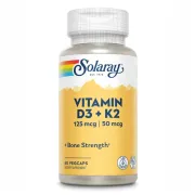 Вітамін D3+K2 Solaray Vitamin D-3&K-2, 60 капсул Вітамін D3+K2 Solaray Vitamin D-3&K-2, 60 капсул