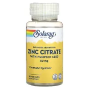 Дієтична добавка цинк Zinc Citrate 50mg Solaray, 60 капсул Дієтична добавка цинк Zinc Citrate 50mg Solaray, 60 капсул
