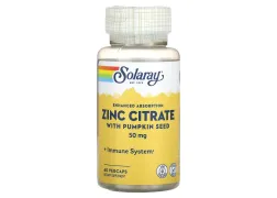 Дієтична добавка цинк Zinc Citrate 50mg Solaray, 60 капсул Дієтична добавка цинк Zinc Citrate 50mg Solaray, 60 капсул