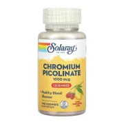 Дієтична добавка Хром лимон-малина Chromium Picolinate 1000mcg Solaray, 100 пастилки