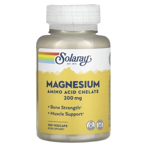 Магний Magnesium 200mg Solaray, 100 капсул - Фото№1 Магний Magnesium 200mg Solaray, 100 капсул - Фото№1