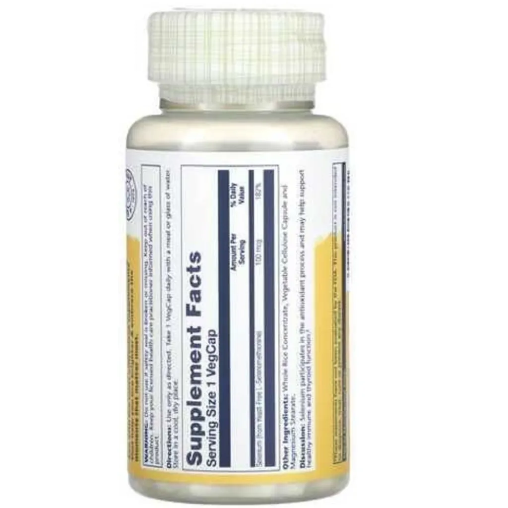 Диетическая добавка Селен Selenium 100mcg Solaray, 100 вегетарианских капсул