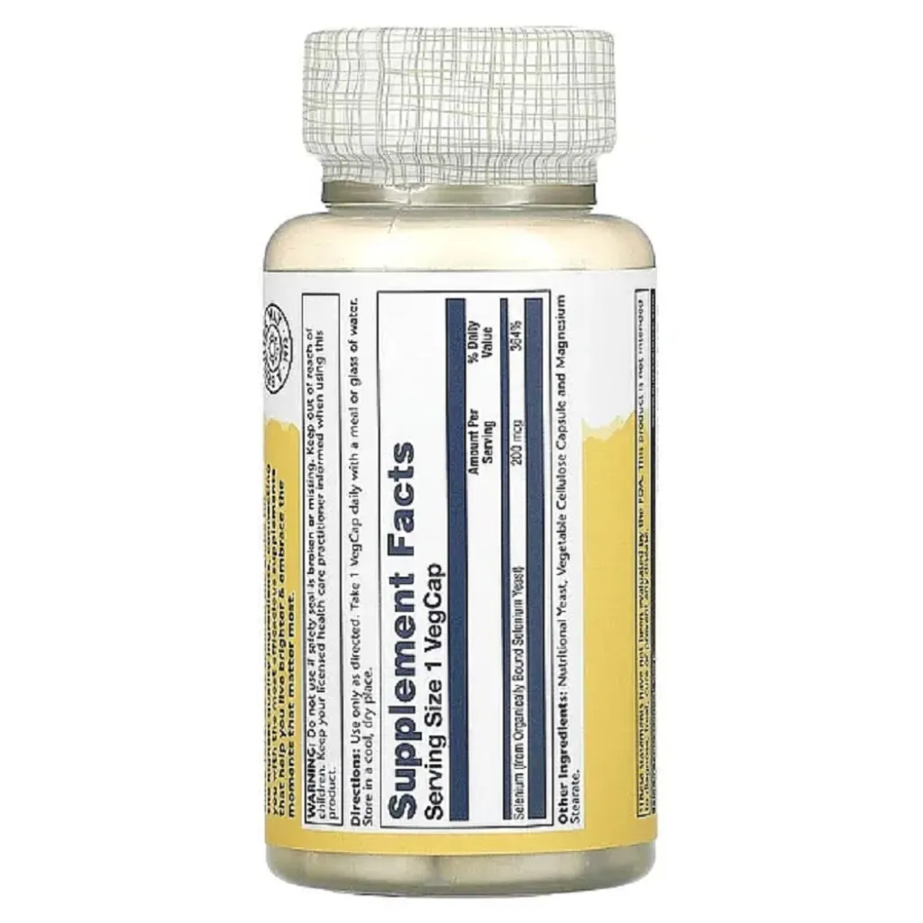Дієтична добавка Селен Selenium 200mcg Solaray, 100 капсул Дієтична добавка Селен Selenium 200mcg Solaray, 100 капсул