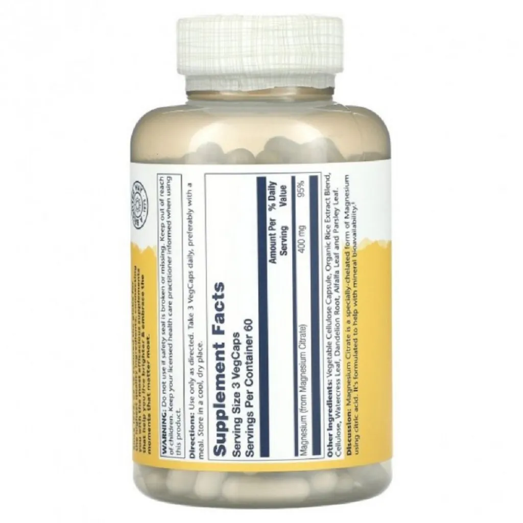 Магний Magnesium Citrate 400mg Solaray, 90 таблеток Магний Magnesium Citrate 400mg Solaray, 90 таблеток