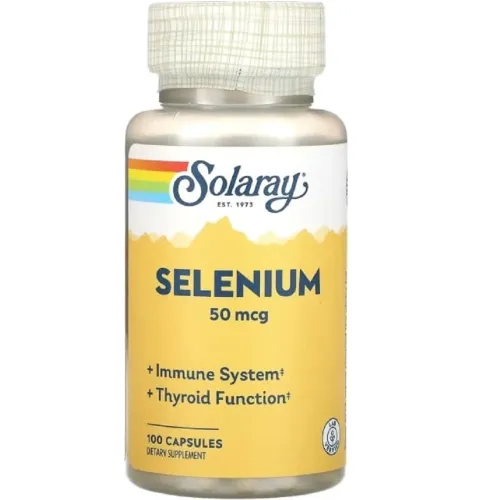 Диетическая добавка Селен Selenium 50mcg Solaray, 100 капсул - Фото№1 Диетическая добавка Селен Selenium 50mcg Solaray, 100 капсул - Фото№1