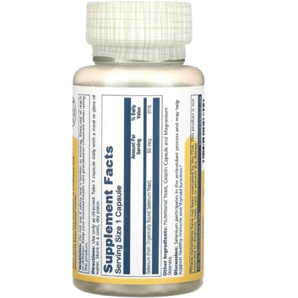 Диетическая добавка Селен Selenium 50mcg Solaray, 100 капсул Диетическая добавка Селен Selenium 50mcg Solaray, 100 капсул