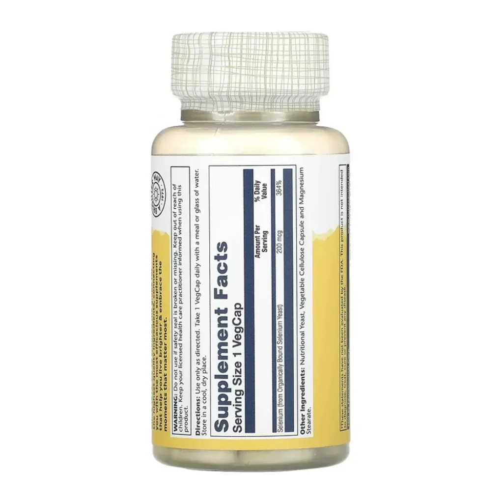 Антиоксидант Solaray Selenium 200mcg, 100 капсул