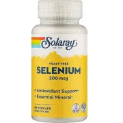 Антиоксиданти Selenium Yeast Free 200mcg Solaray, 90 капсул