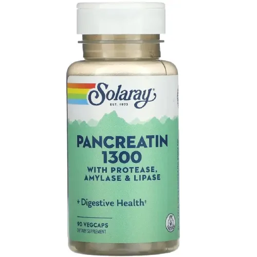 Ферменты Pancreatin 1300 Digestive Enz 1300mg Solaray, 90 капсул - Фото№1