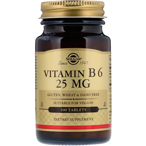 Витамин В6 Vitamin B6 25mg Solgar, 100 таблеток - Фото№1 Витамин В6 Vitamin B6 25mg Solgar, 100 таблеток - Фото№1