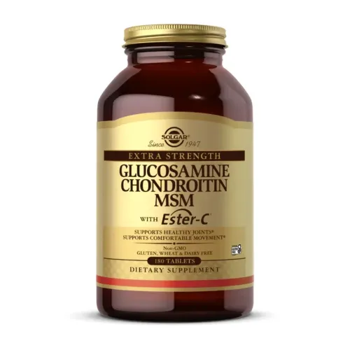 Хондропротектори Solgar Extra Strength Glucosamine Chondroitin MSM with Ester-C, 180 таблеток - Фото№1