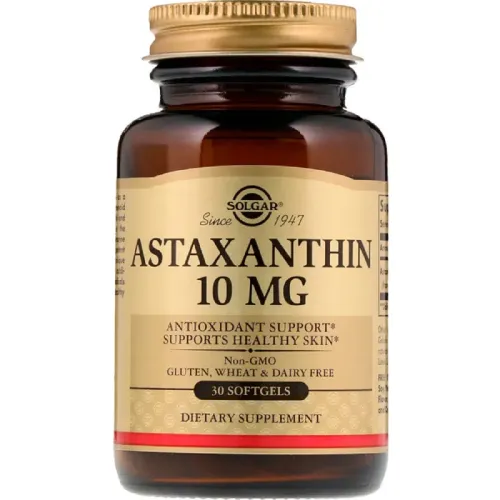 Антиоксидант Astaxanthin 10 mg Solgar, 30 мягких капсул - Фото№1