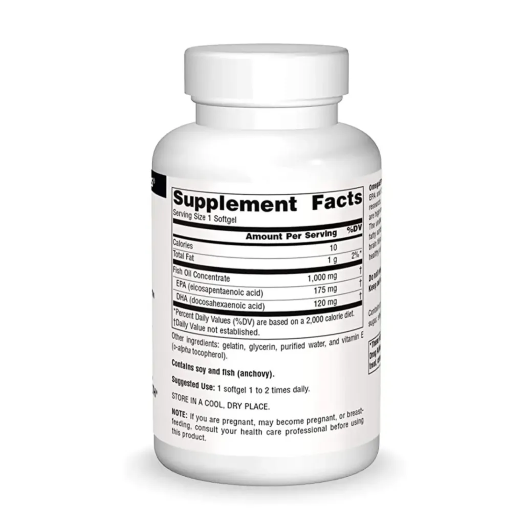 Омега Source Naturals OmegaEPA™ Fish Oil 1000mg, 100 капсул