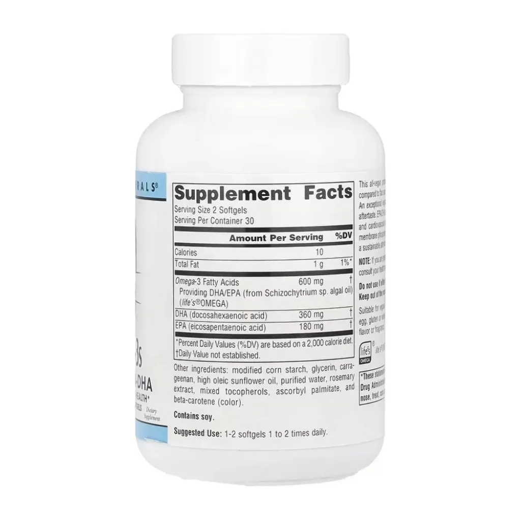 Омега Source Naturals Vegan Omega-3s EPA-DHA 300mg, 60 капсул