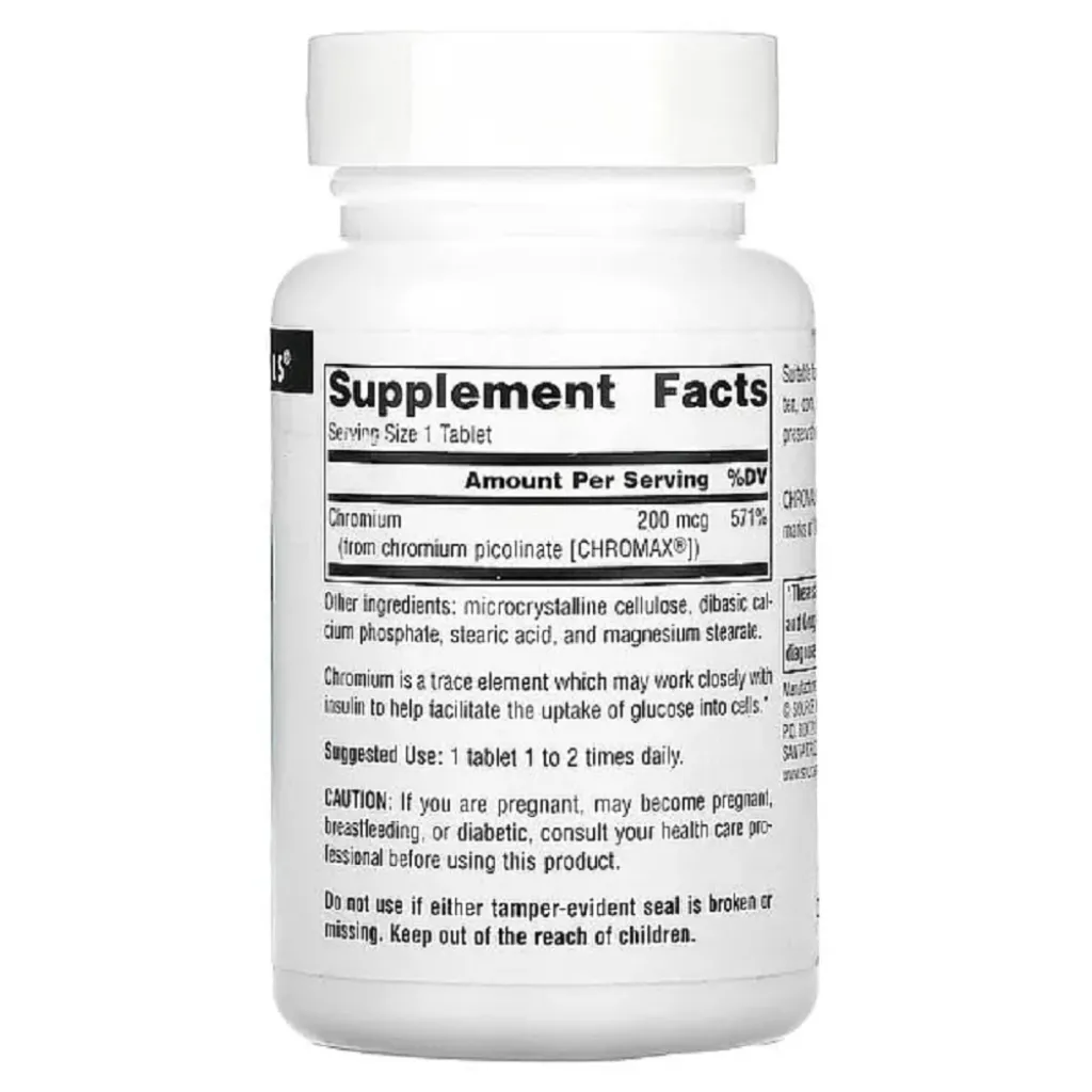 Дієтична добавка Хром Chromium Picolinate 200 mcg Yeast Free Source Naturals, 240 таблеток Дієтична добавка Хром Chromium Picolinate 200 mcg Yeast Free Source Naturals, 240 таблеток