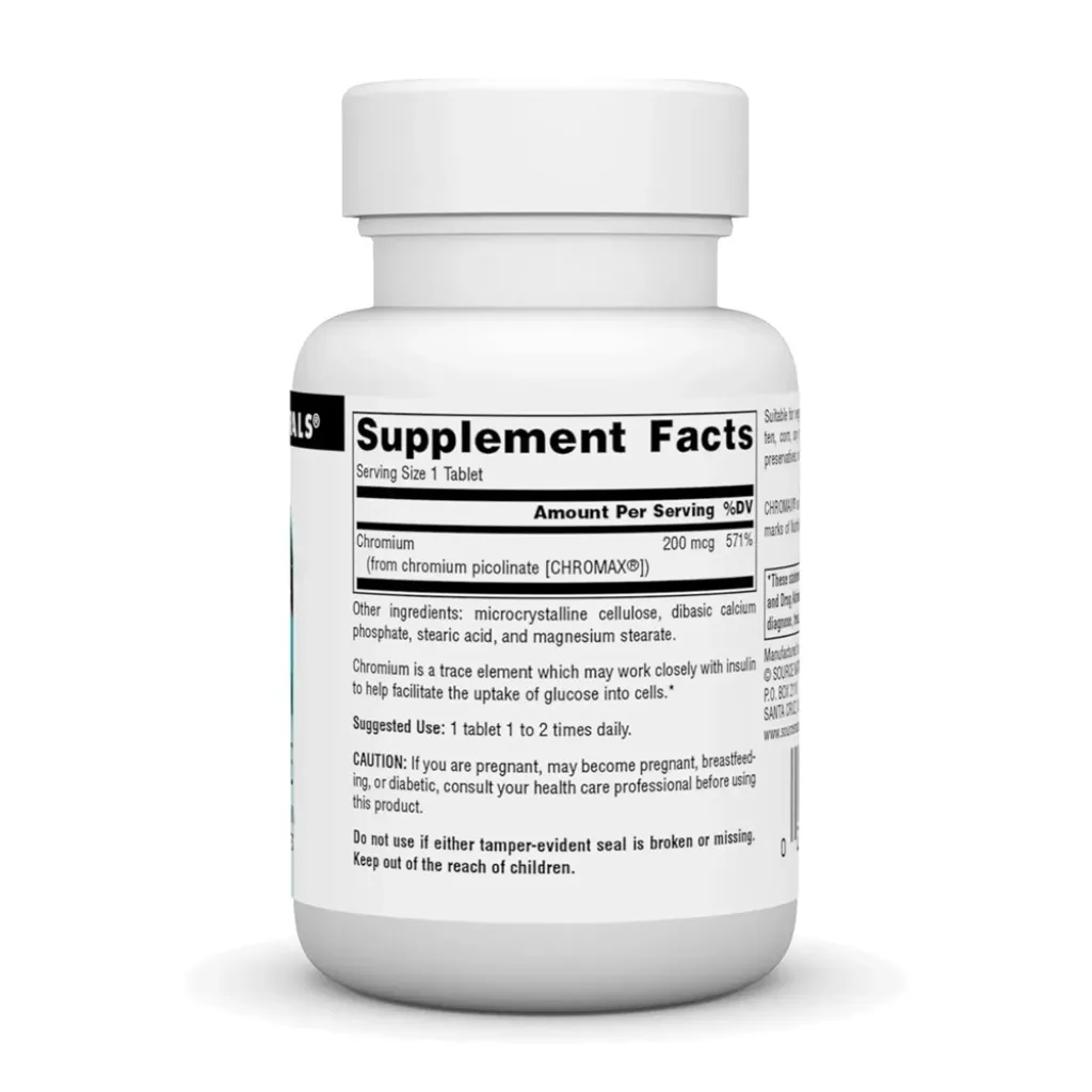 Дієтична добавка Хром Source Naturals Chromium Picolinate 200 mcg Yeast Free, 60 таблеток Дієтична добавка Хром Source Naturals Chromium Picolinate 200 mcg Yeast Free, 60 таблеток