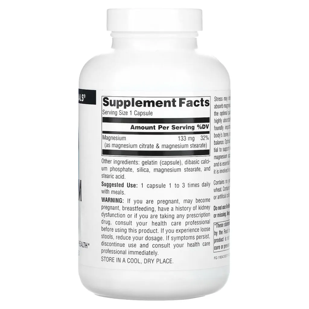 Магний Magnesium Citrate 133mg Source Naturals, 90 капсул Магний Magnesium Citrate 133mg Source Naturals, 90 капсул