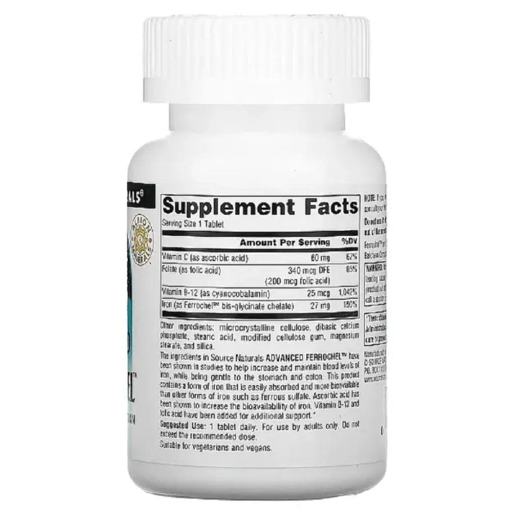 Дієтична добавка Залізо Advanced Ferrochel™ Source Naturals 27mg Дієтична добавка Залізо Advanced Ferrochel™ Source Naturals 27mg