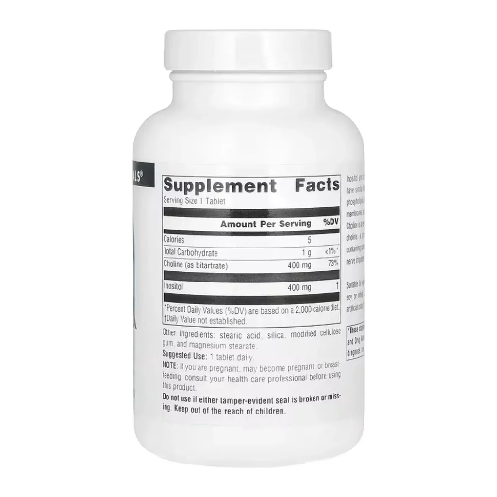 Дієтична добавка Source Naturals Вітамін В4 Inositol & Choline 800mg, 50 таблеток Дієтична добавка Source Naturals Вітамін В4 Inositol & Choline 800mg, 50 таблеток