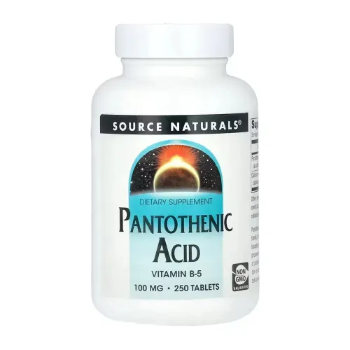 Вітамін В5 Source Naturals Pantothenic Acid 100 mg, 250 таблеток - Фото№1