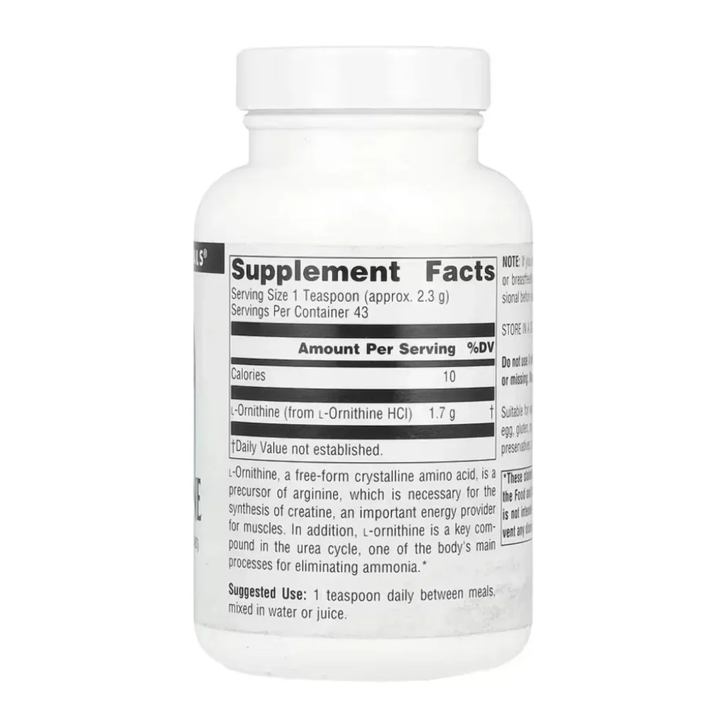 Аминокислота Source Naturals L-Ornithine, 100 г Аминокислота Source Naturals L-Ornithine, 100 г