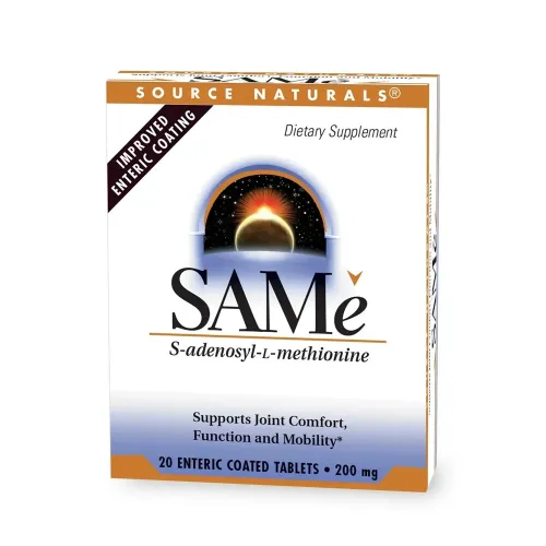Аминокислоты Source Naturals SAMe 200mg Enteric Coated, 20 таблеток - Фото№1