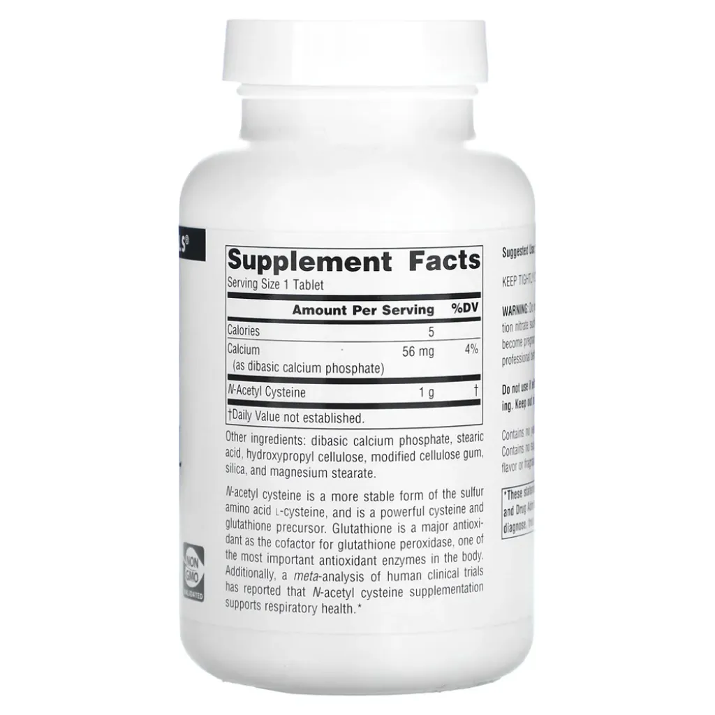 Антиоксидант Source Naturals N-Acetyl Cysteine 1000mg, 60 таблеток