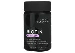 Вітамін В7 Biotin 10,000mcg Sport Research, 120 капсул Вітамін В7 Biotin 10,000mcg Sport Research, 120 капсул