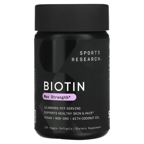 Вітамін В7 Biotin 10,000mcg Sport Research, 120 капсул - Фото№1 Вітамін В7 Biotin 10,000mcg Sport Research, 120 капсул - Фото№1