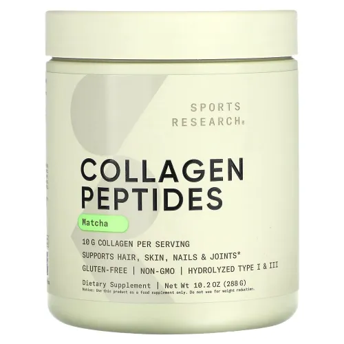 Колагенові пептиди Collagen Peptides Organic Matcha Green Tea Sport Research, 288 г - Фото№1