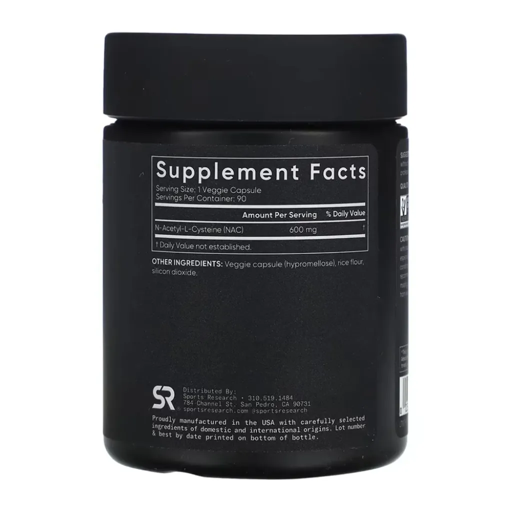 Антиоксидант Sport Research NAC - N-Acetyl-L-Cysteine 600mg, 90 капсул Антиоксидант Sport Research NAC - N-Acetyl-L-Cysteine 600mg, 90 капсул