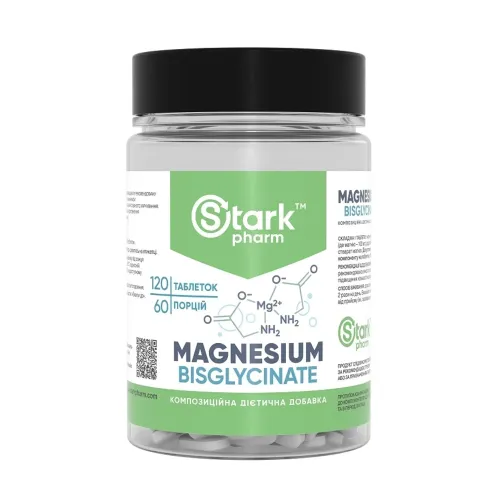 Магній Stark Pharm Magnesiun Bis-Glycinate, 120 таблеток - Фото№1 Магній Stark Pharm Magnesiun Bis-Glycinate, 120 таблеток - Фото№1