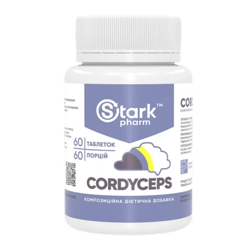 Адаптогены Cordyceps 500mg Stark Pharm, 60 капсул - Фото№1
