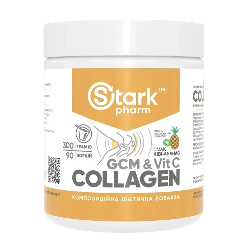 Коллаген Stark Pharm GCM Collagen+Vitamin C Kiwi Pineapple, 300 г - Фото№1 Коллаген Stark Pharm GCM Collagen+Vitamin C Kiwi Pineapple, 300 г - Фото№1