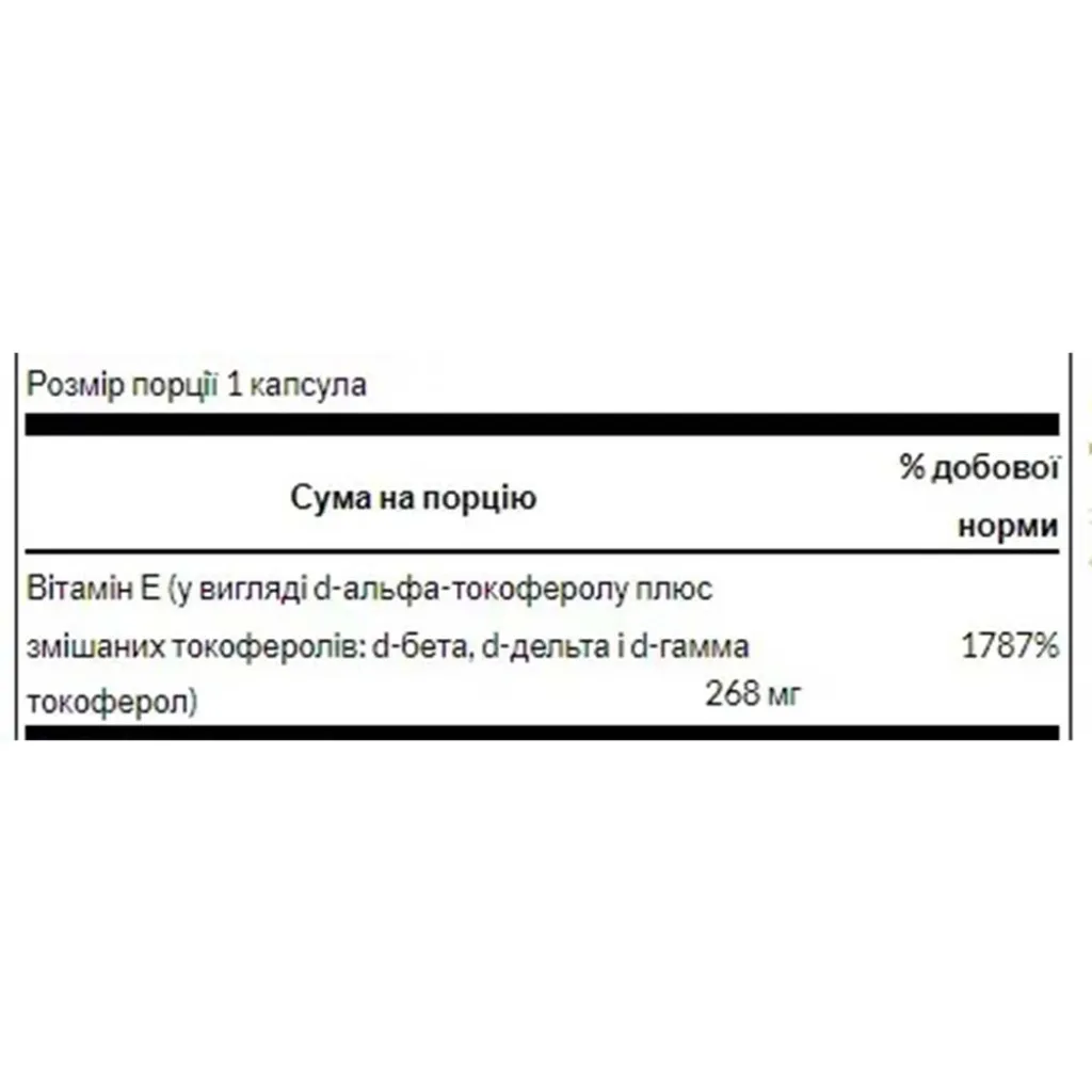 Витамин E -Vitamin Swanson E Mixed Tocopherols 400 IU, 100 капсул