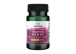 Витамин D3+K2 Swanson Extra Strength D3 & K2 5000 Iu & 100mcg, 60 капсул