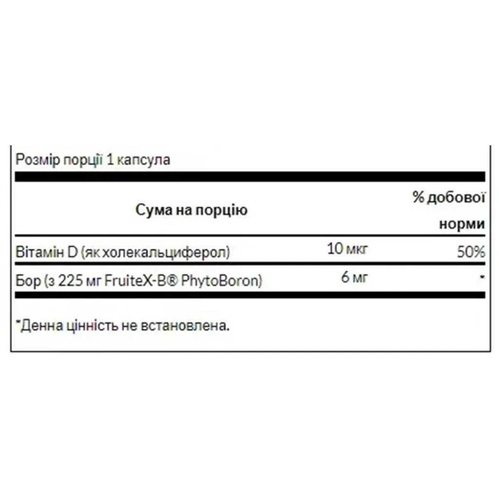 Вітамін Д Swanson Vitamin D Boron Complex, 60 капсул