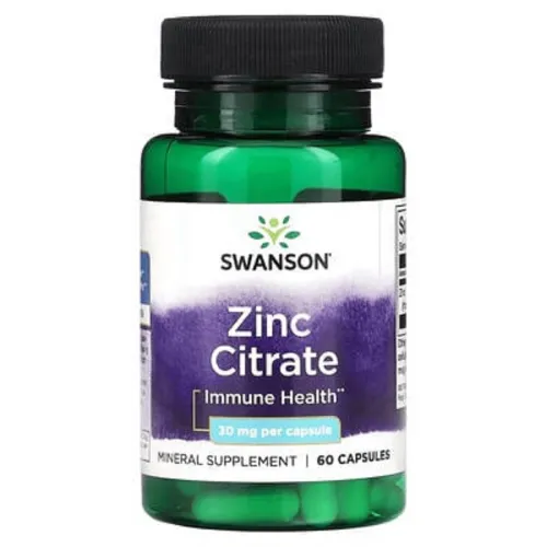 Дієтична добавка цинк Zinc Citrate 30 mg Swanson, 60 капсул - Фото№1 Дієтична добавка цинк Zinc Citrate 30 mg Swanson, 60 капсул - Фото№1