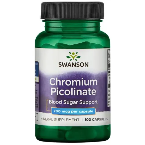 Дієтична добавка Хром Chelated Chromium 200mcg Swanson, 180 капсул - Фото№1