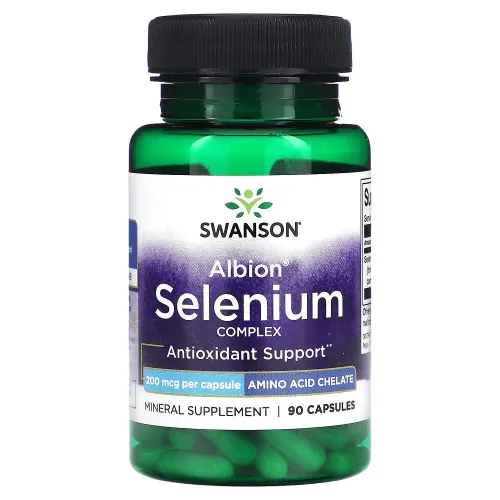 Диетическая добавка Селен Chelated Selenium Complex 200 mcg Swanson, 90 капсул - Фото№1 Диетическая добавка Селен Chelated Selenium Complex 200 mcg Swanson, 90 капсул - Фото№1