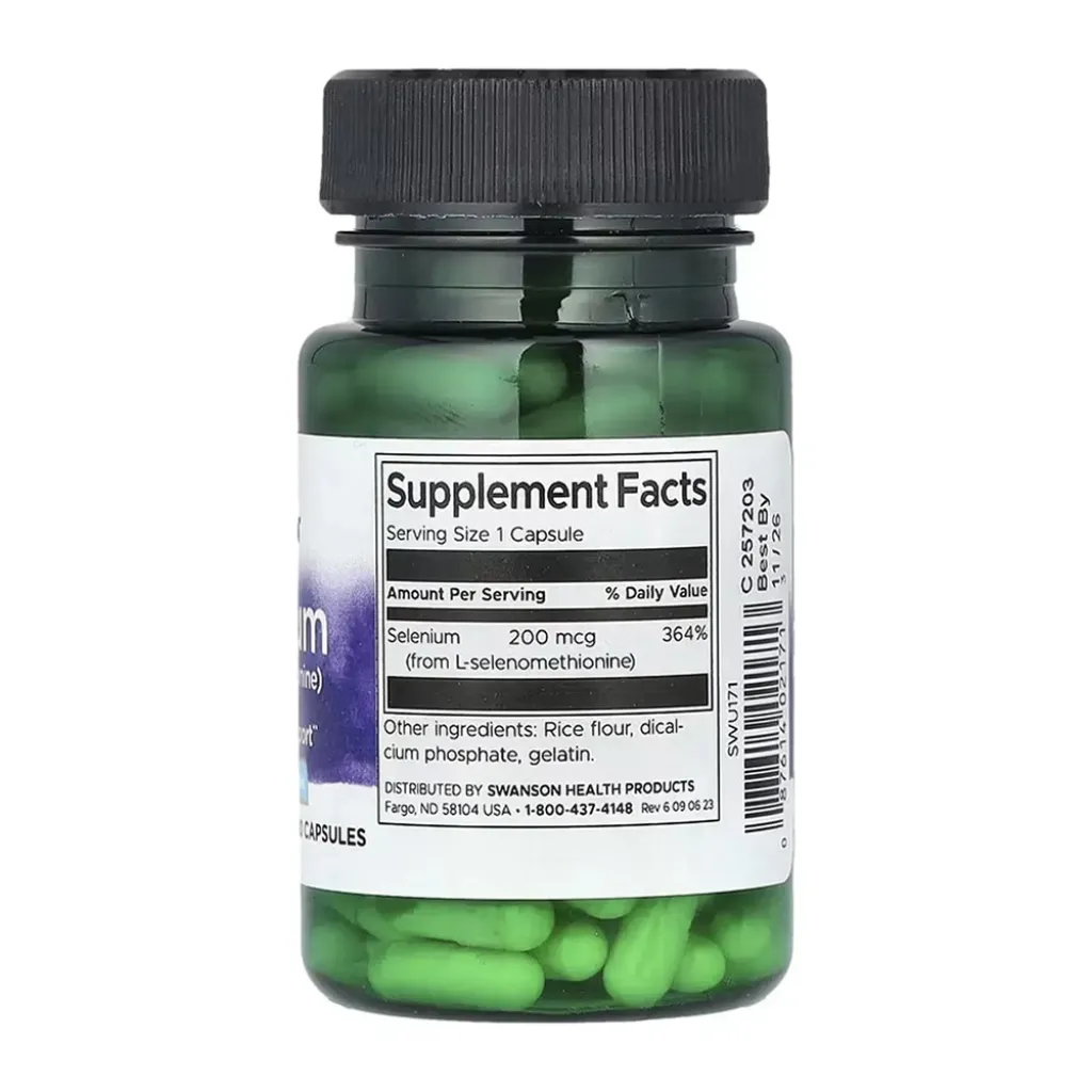 Дієтична добавка Селен Selenium 200mcg Swanson, 120 капсул