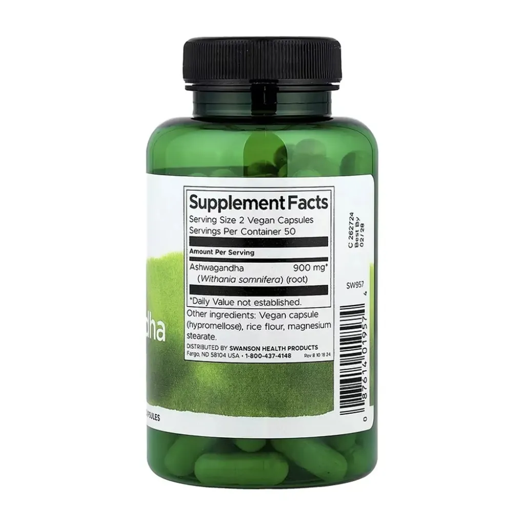 Адаптогени Ashwagandha 450 mg Swanson, 100 капсул Адаптогени Ashwagandha 450 mg Swanson, 100 капсул