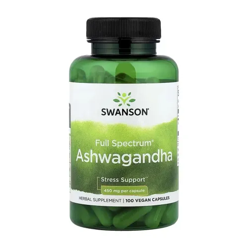 Адаптогени Ashwagandha 450 mg Swanson, 100 капсул - Фото№1 Адаптогени Ashwagandha 450 mg Swanson, 100 капсул - Фото№1